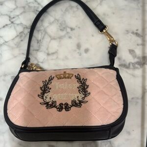 Juicy Couture Pink and Black Quilted Shoulder Bag